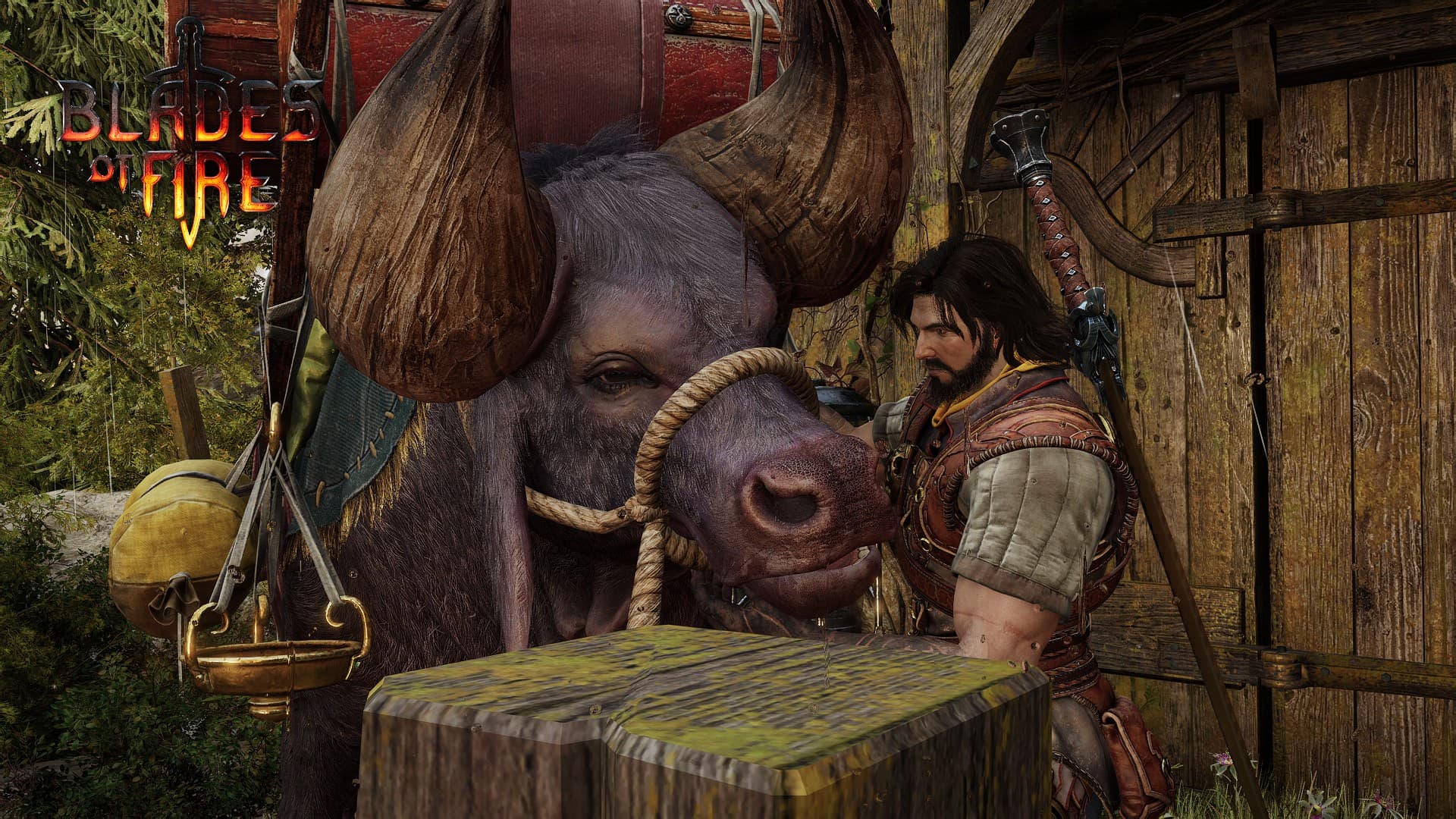 Pet the ox in Blades of Fire! 🐂