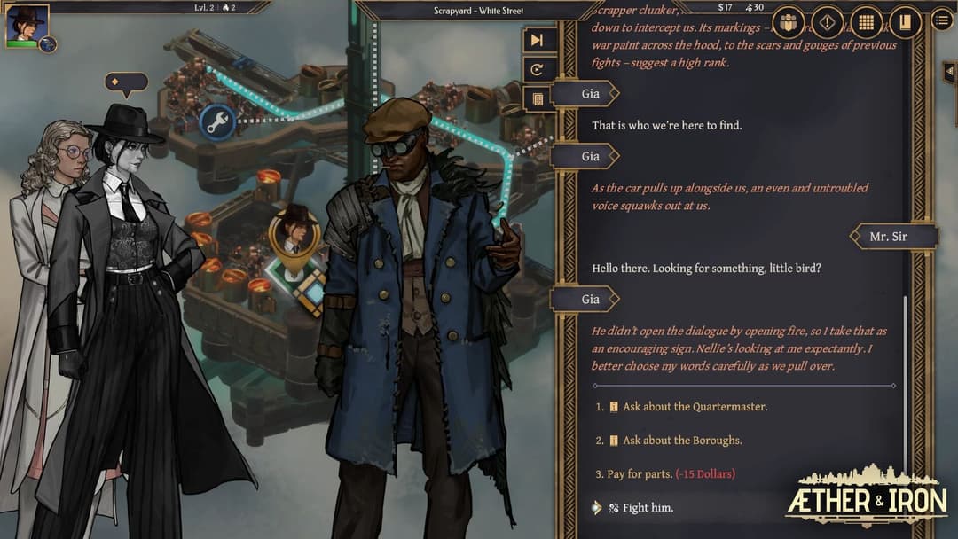 Create a supercut of brilliant Aether & Iron voice lines 