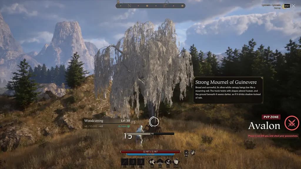 Capture a screenshot of a Mournel tree!