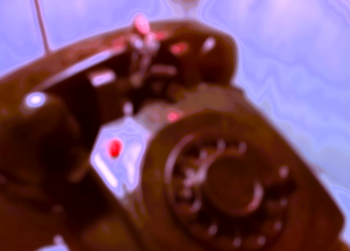 A distorted image taken from a music video