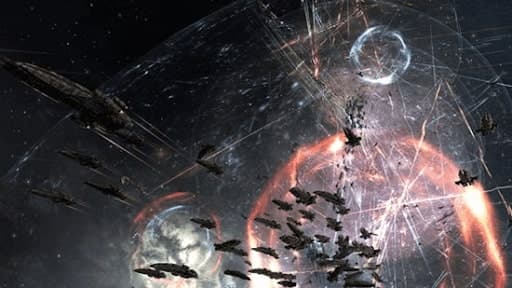 A screenshot from JHenckes against-all-odds abttle story showing a dramatic chaotic battle containing hundreds of ships locked in combat