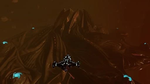 A ship approaches a Titan Elite Dangerous