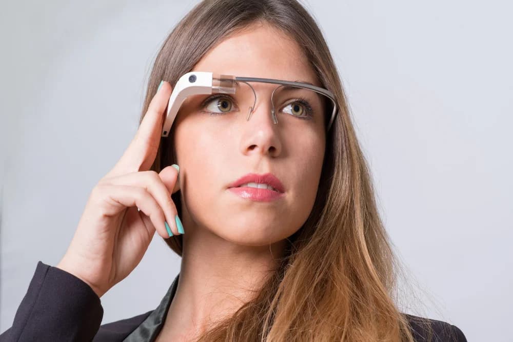 Someone wearing Google Glass