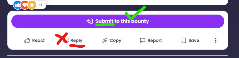 Screenshot highlighting the submit to this bounty button on JustAbout.com