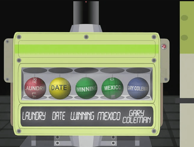 Image from South Park showing a random idea generator.