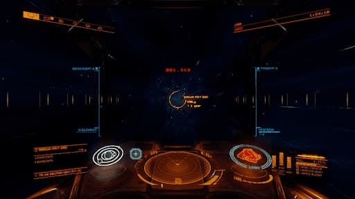 screenshot from the cockpit of an Elite Dangerous ship