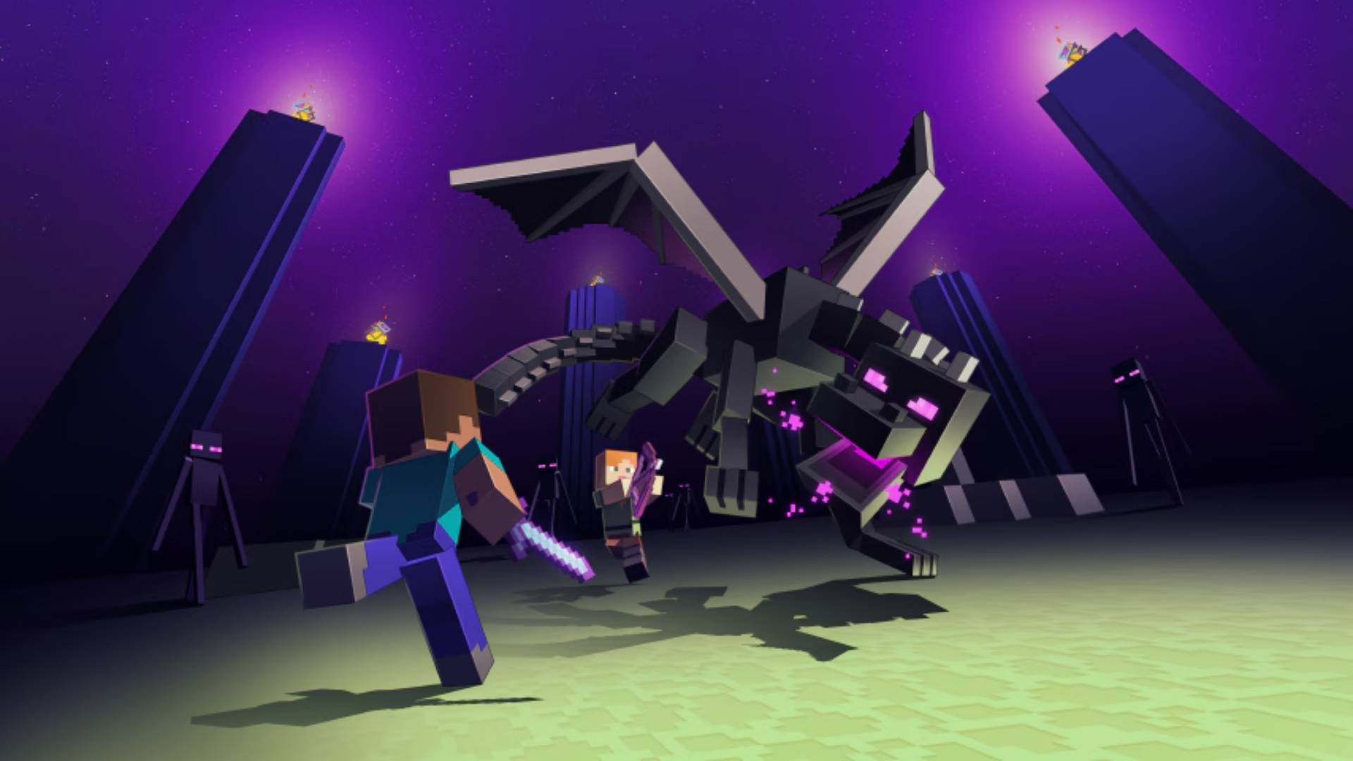 Defeat the Ender Dragon in survival mode in Minecraft!