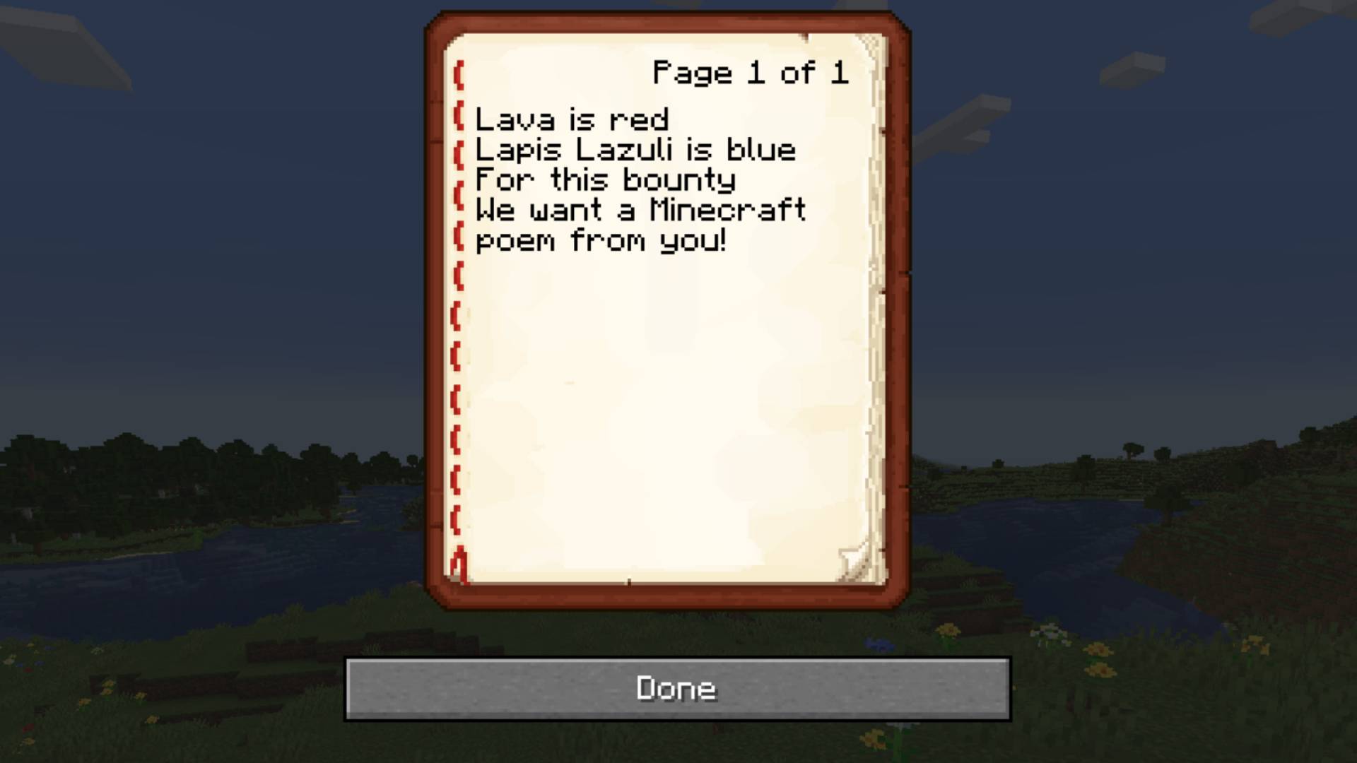 Write a Minecraft poem!