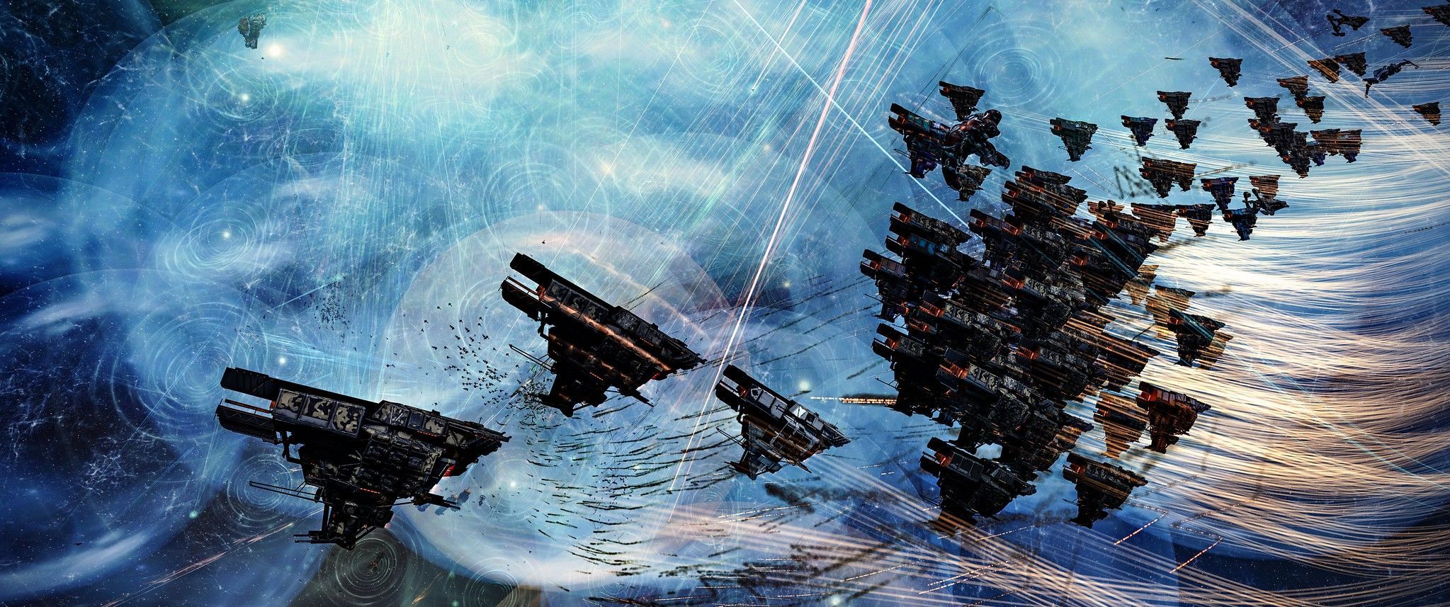 Share a screenshot or clip of multiple ships flying in formation!
