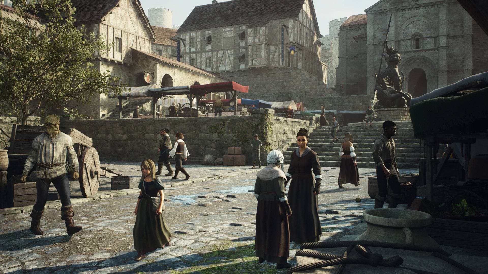 Take a screenshot depicting 'city living' in Dragon's Dogma 2 for $4!