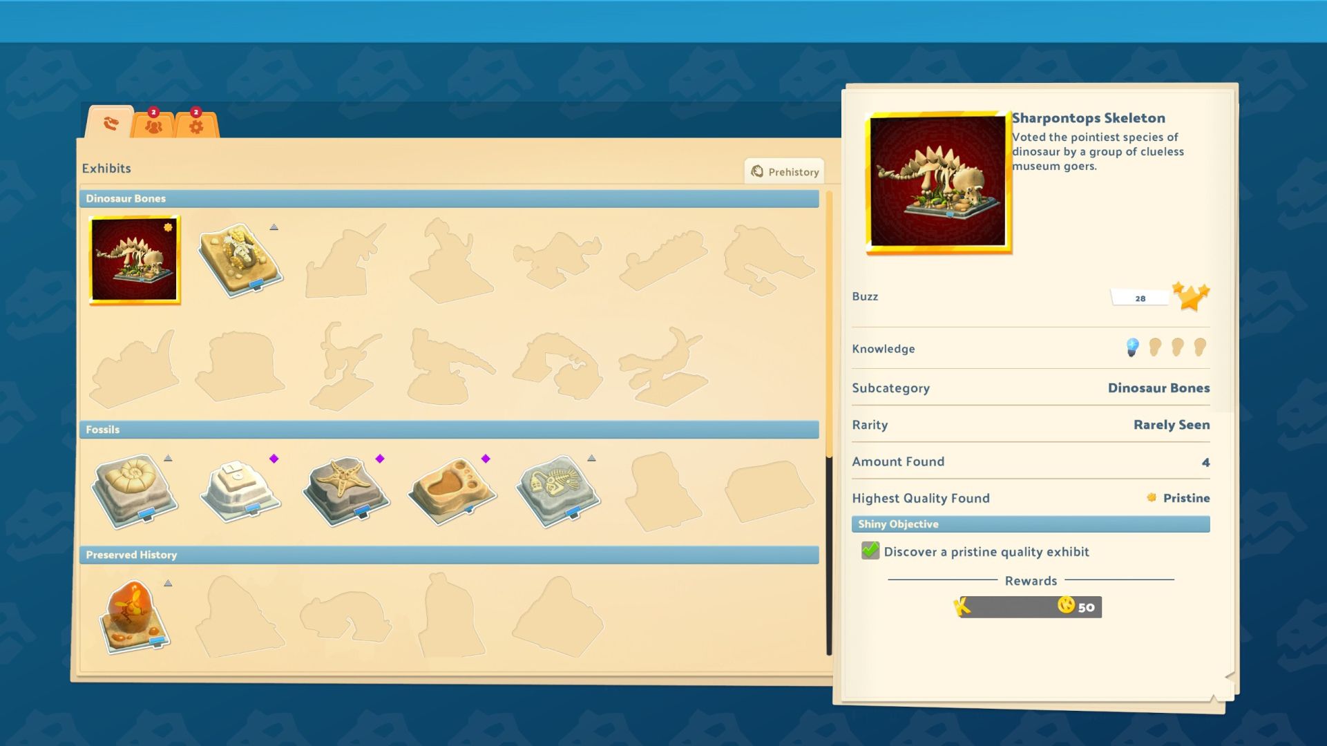 Fill your Two Point Museum sticker book - with shinies!