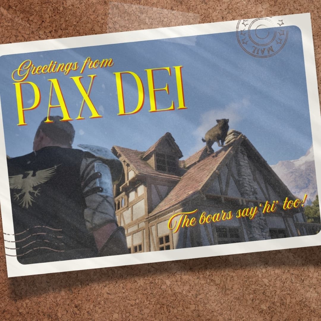 Make and send a Pax Dei holiday card! ⛄