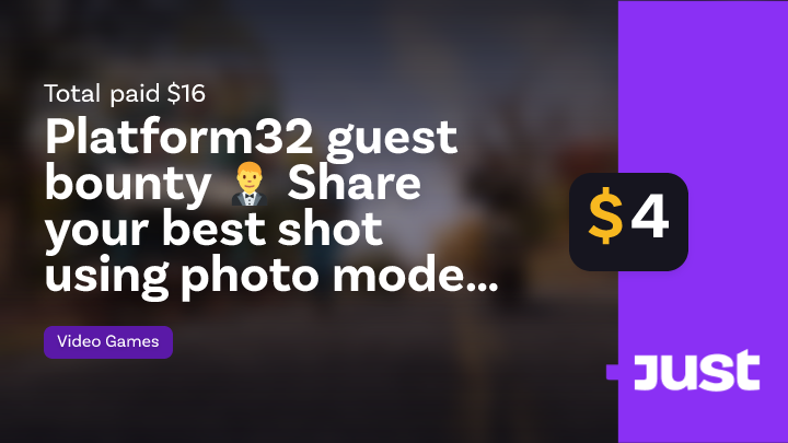 Platform32 guest bounty 🤵‍♂️ Share your best shot using photo mode in ...